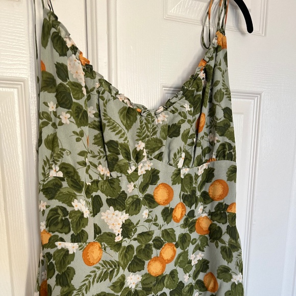 Reformation Green and Orange Midi Dress - Picture 6 of 8